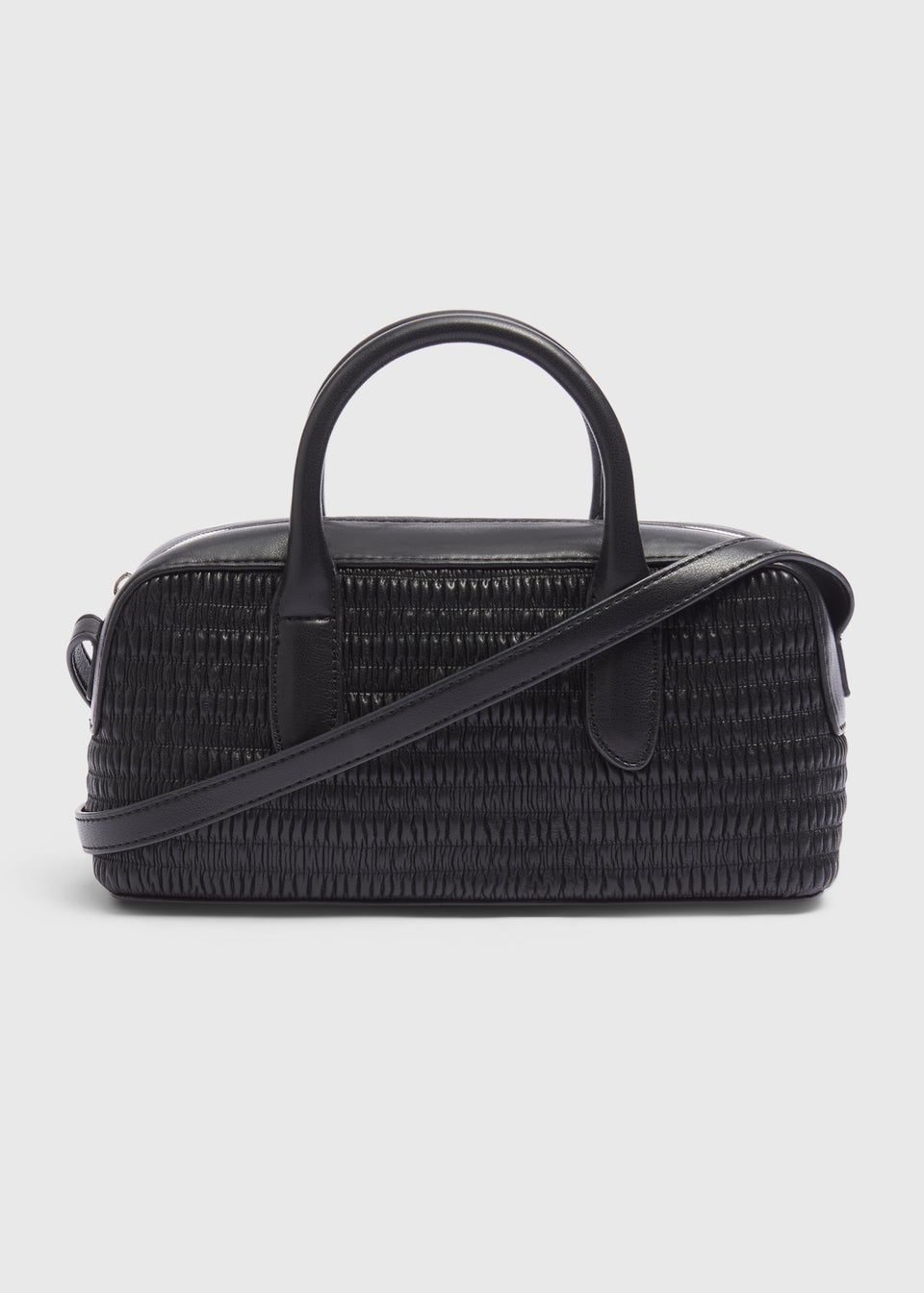 Black Faux Leather Mini Tote Bag