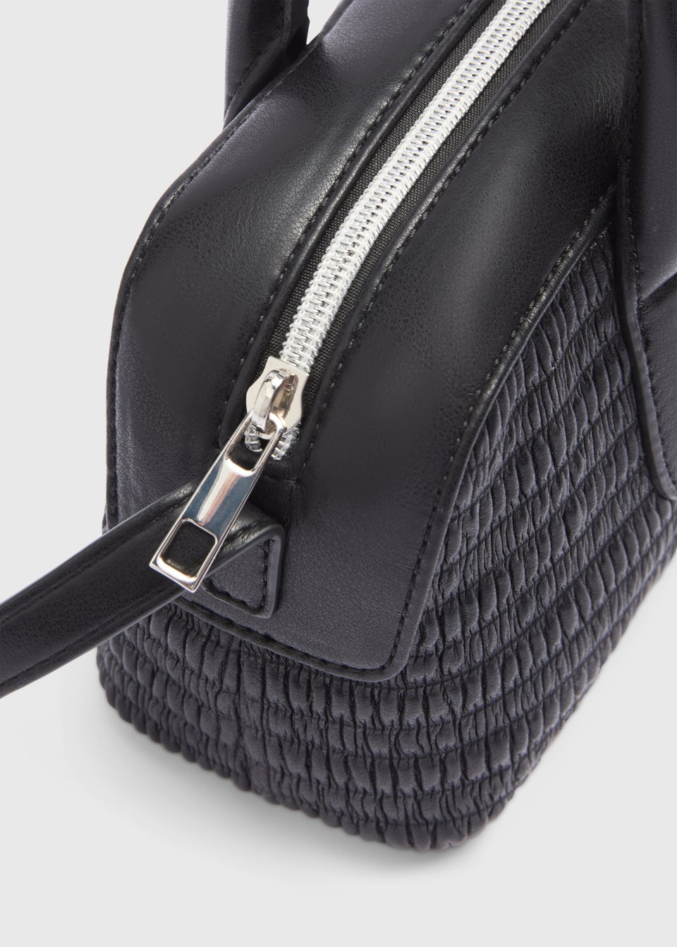 Black Faux Leather Mini Tote Bag