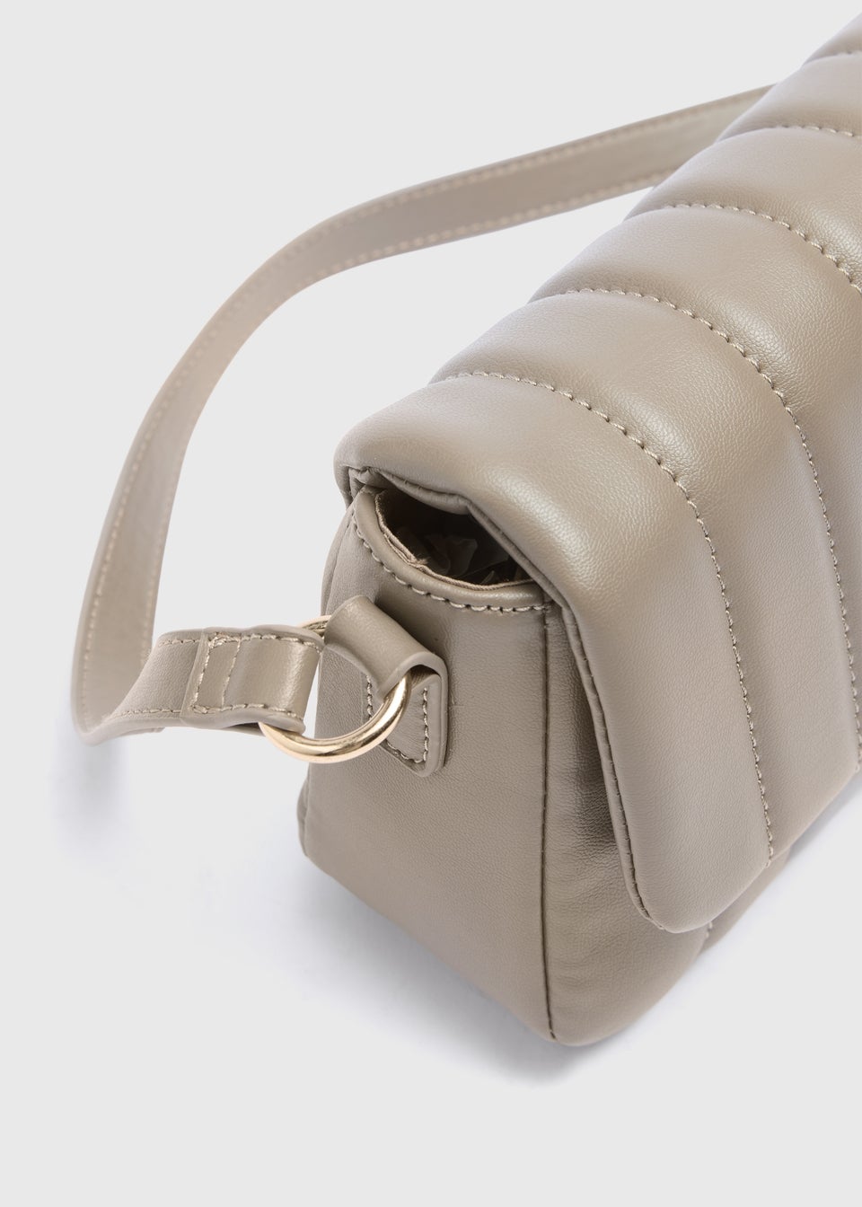 Beige Quilt Shoulder Bag