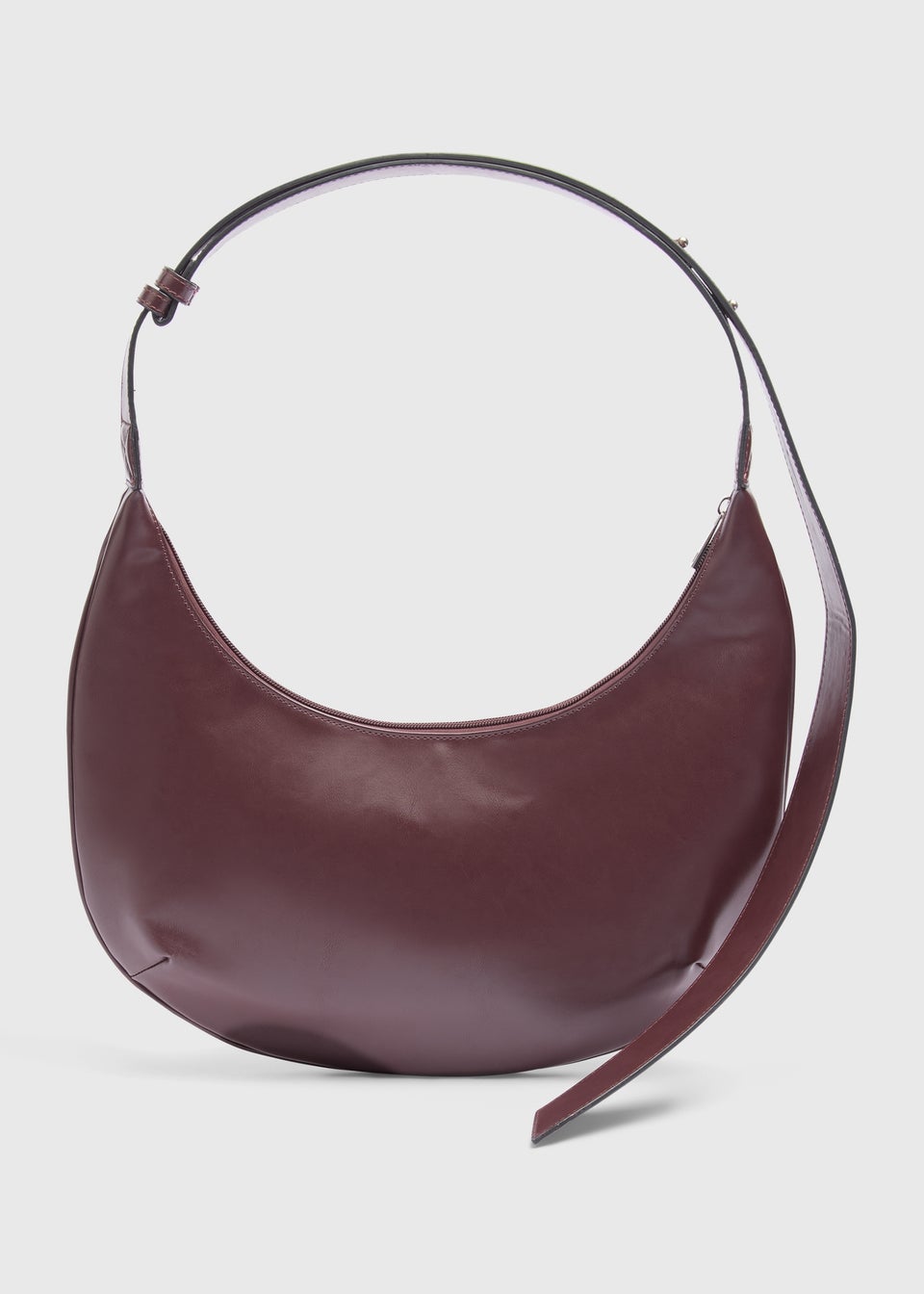 Burgundy Faux Leather Shoulder Bag