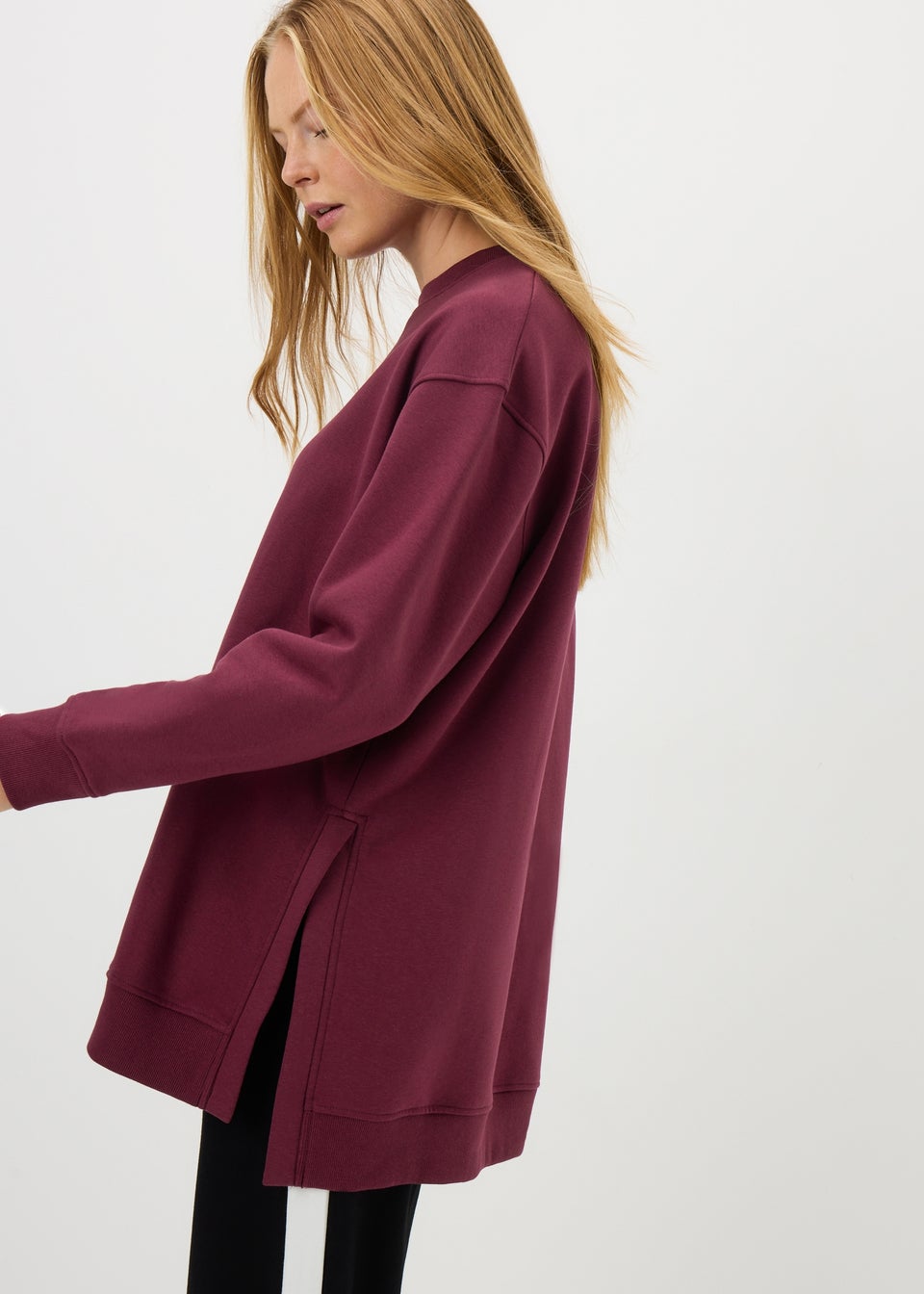 Burgundy Longline Sweatshirt