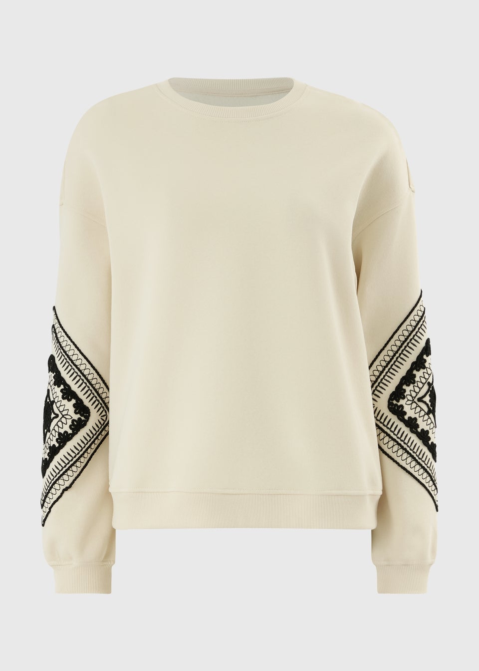 Cream Cornelli Sleeve Sweatshirt