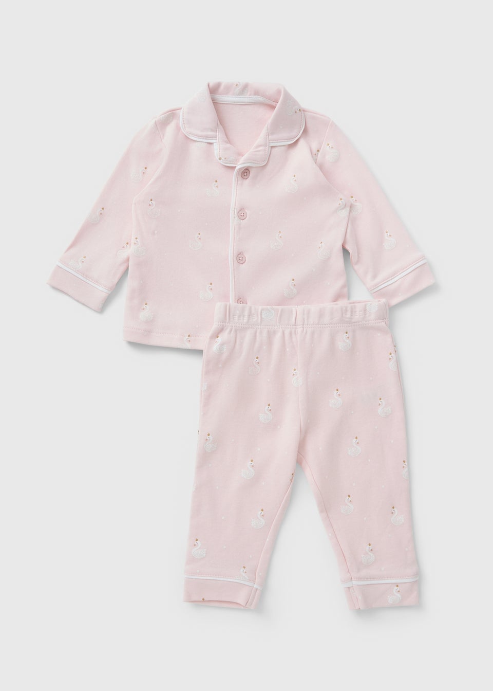 Baby Pink Button Pyjama Set (Newborn-23mths)