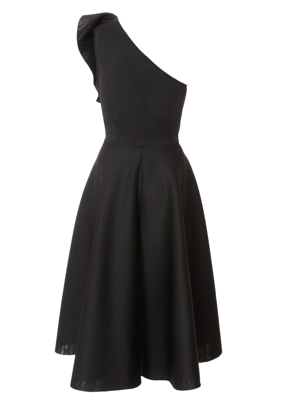 Quiz Black One Shoulder Frill Skater Dress