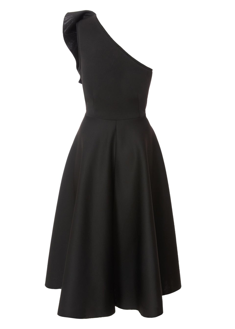 Quiz Black One Shoulder Frill Skater Dress