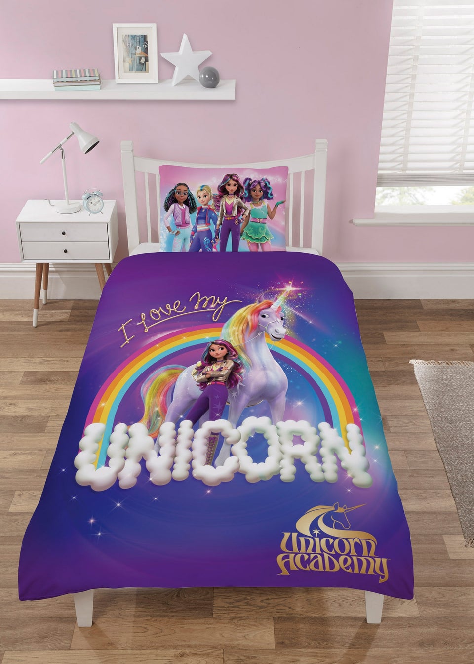 Unicorn Academy Purple Bed Set