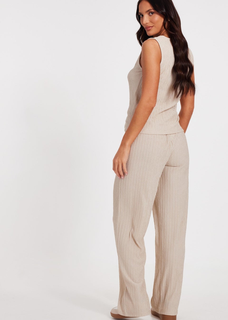 Quiz Stone V Neck Textured Waistcoat