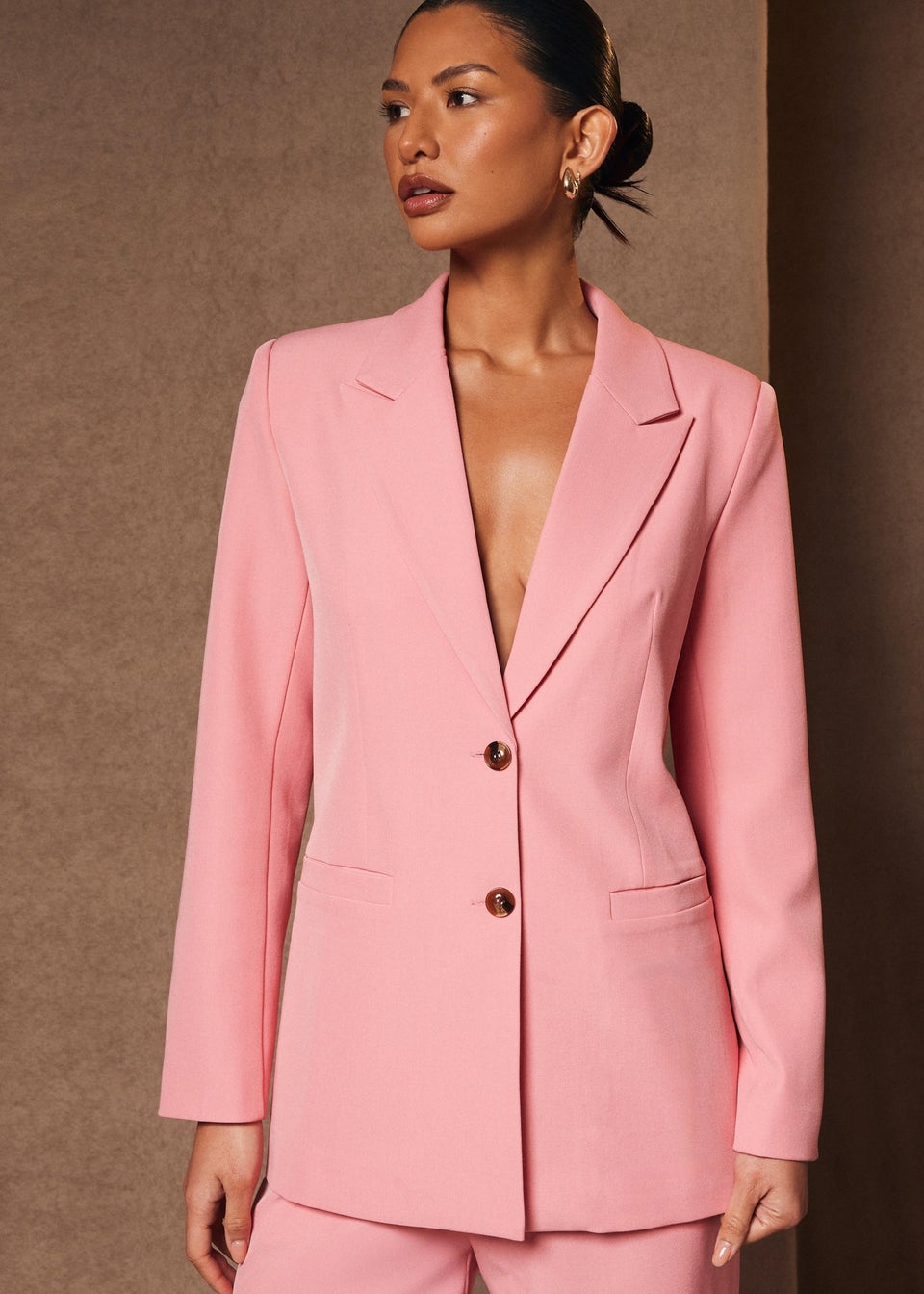 Quiz Coral Woven Blazer