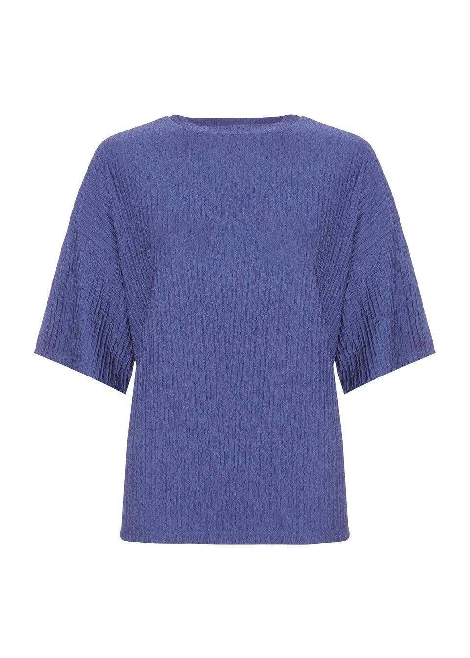 Quiz Blue Textured T-Shirt
