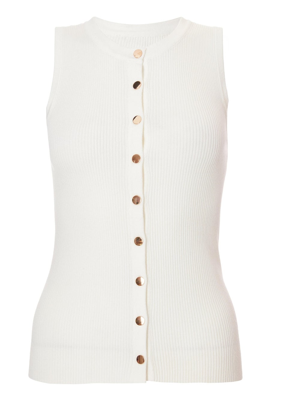 Quiz Cream Button Front Top