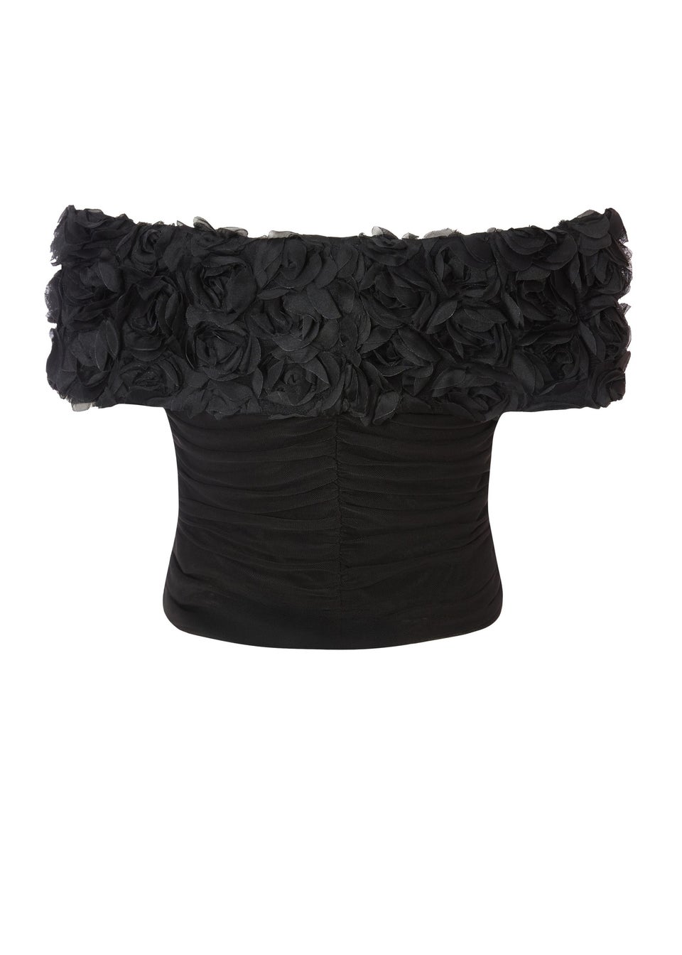 Quiz Black Floral Mesh Top