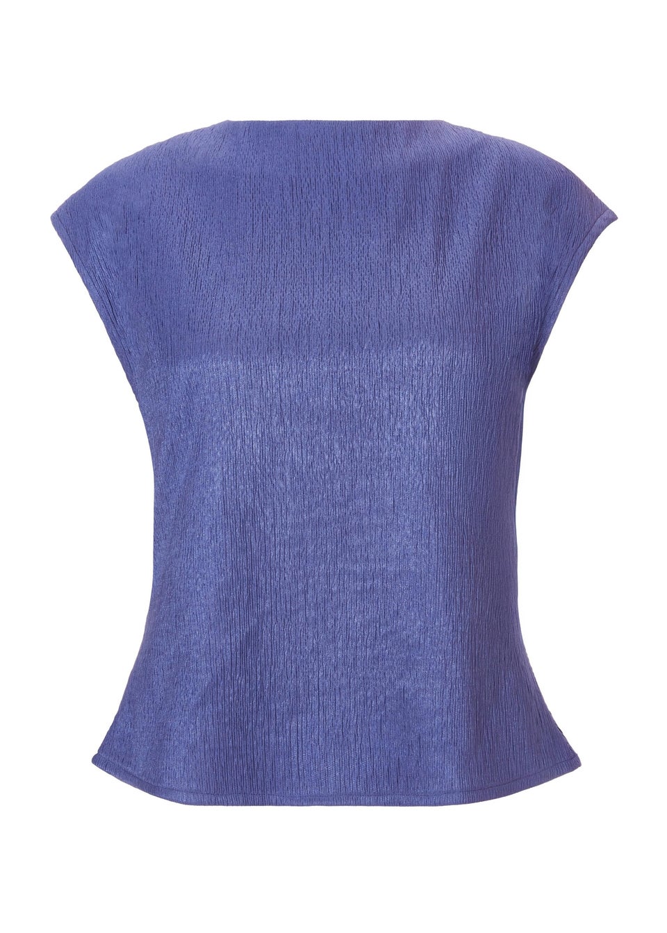 Quiz Indigo Crinkle Satin Cowl Back Top