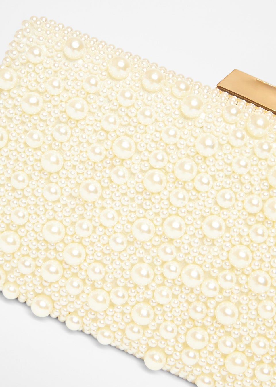 Quiz White Bridal Pearl Box Bag