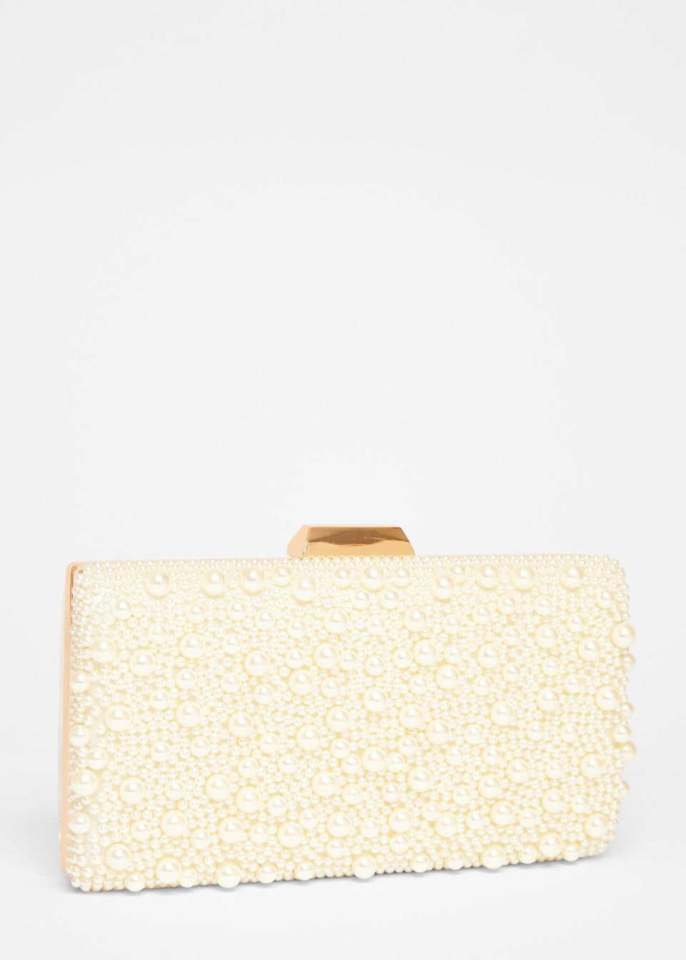 Quiz White Bridal Pearl Box Bag