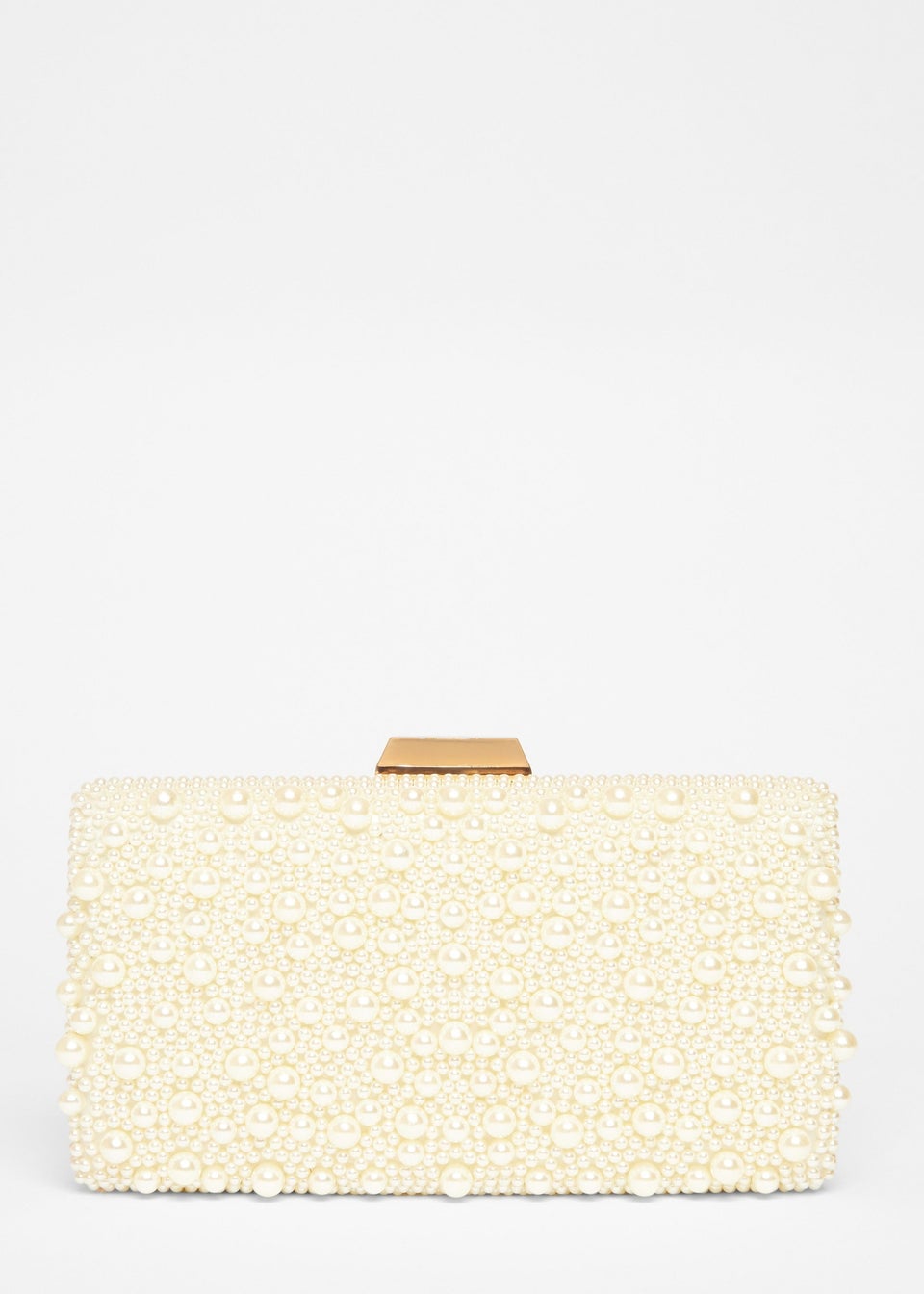 Quiz White Bridal Pearl Box Bag