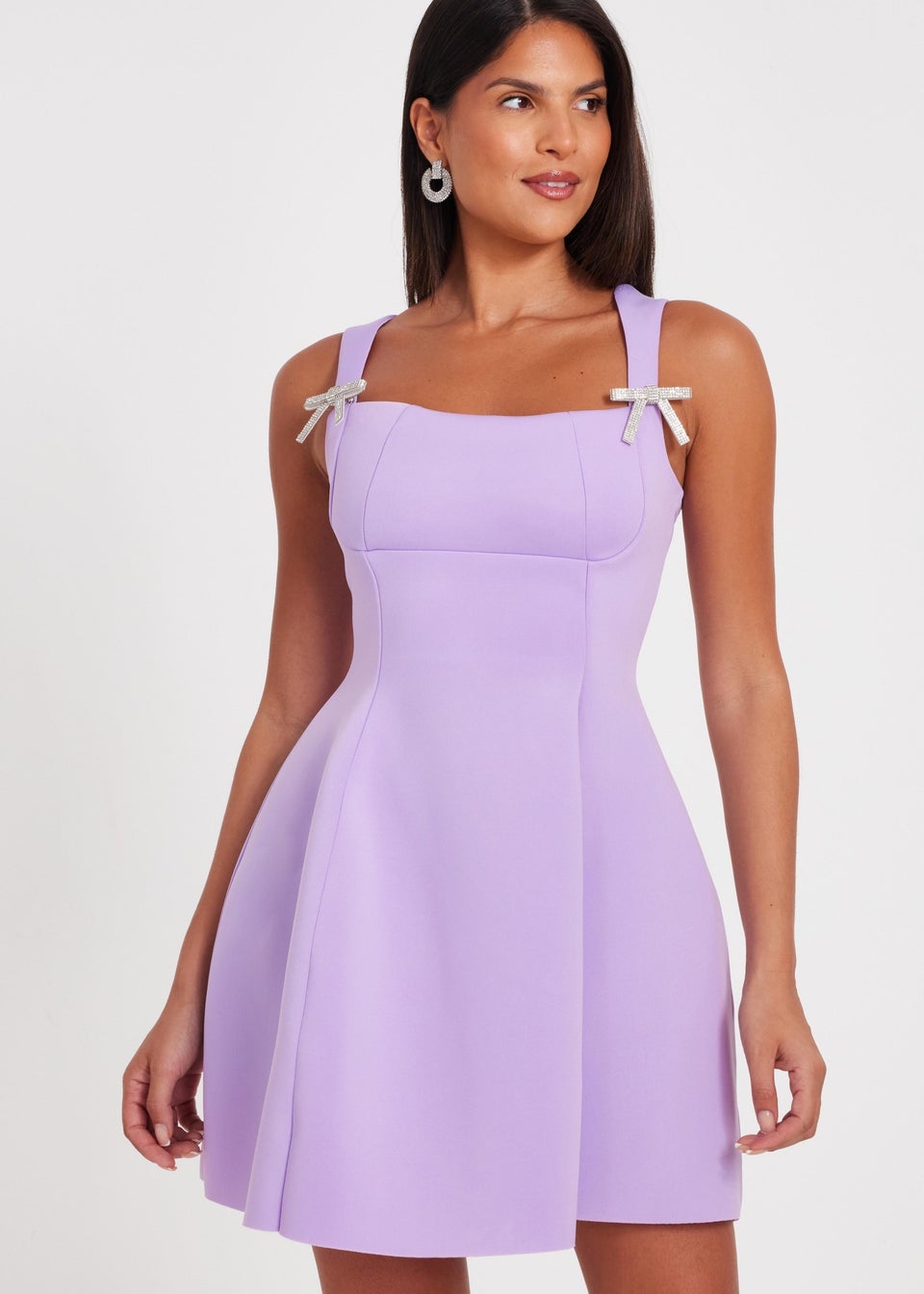 Quiz Lilac A-Line Mini Dress