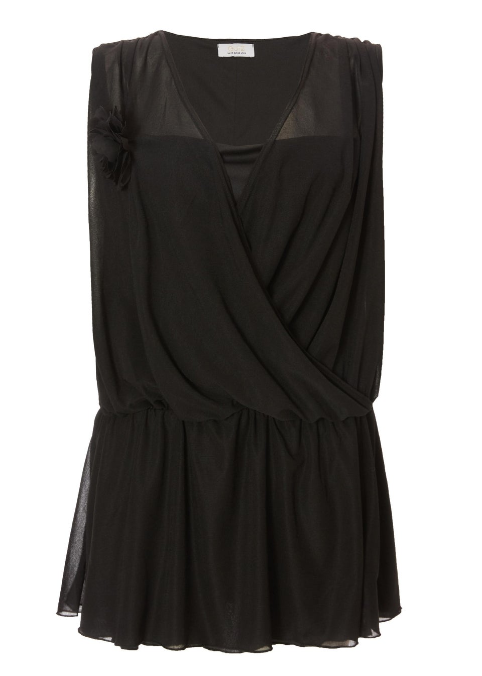 Quiz Black Curve Peplum Top