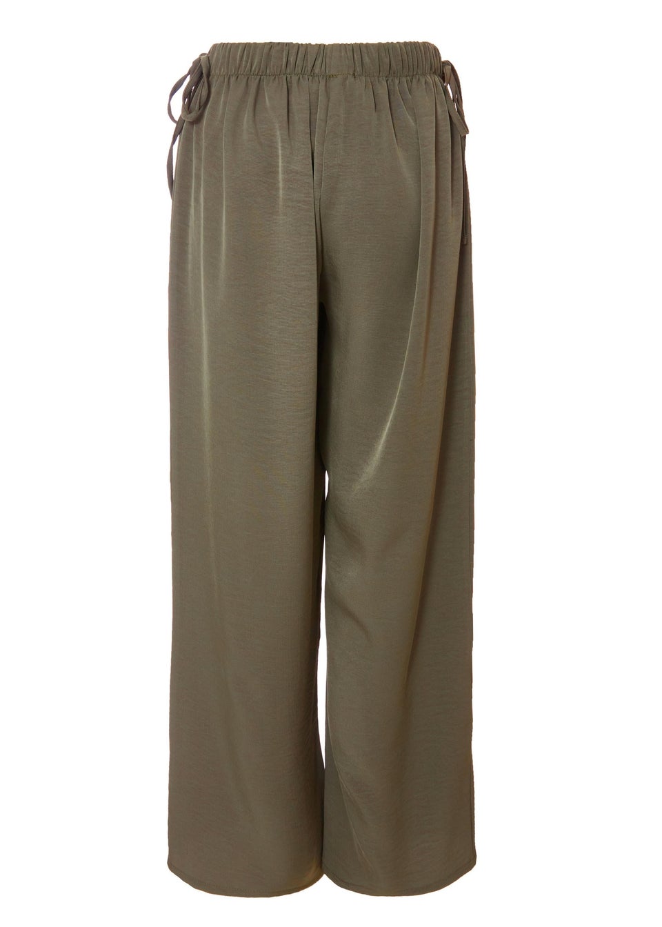 Quiz Khaki Tie Waist Palazzo Trousers