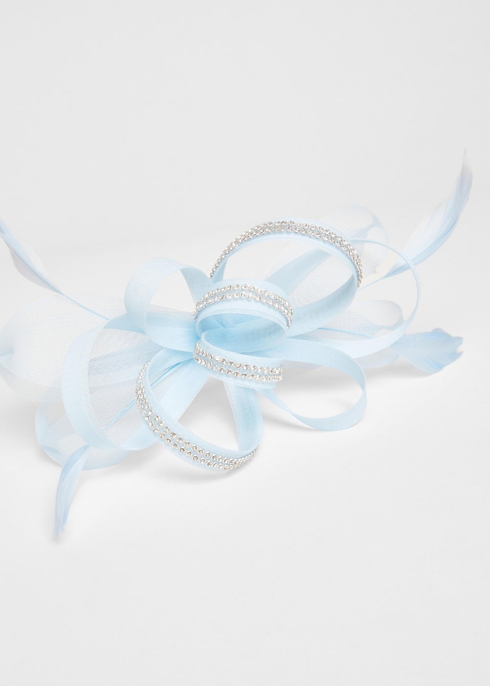 Quiz Light Blue Diamante Bow Headband Fascinator
