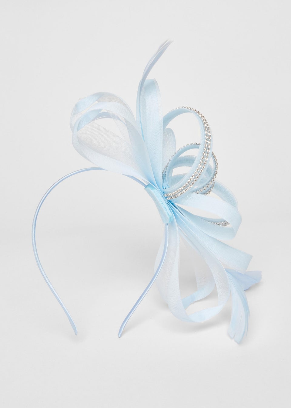 Quiz Light Blue Diamante Bow Headband Fascinator