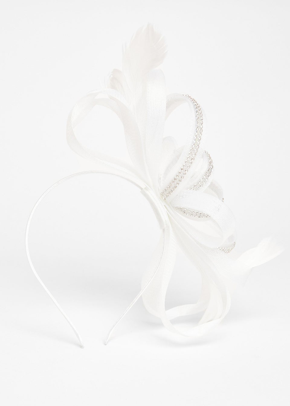 Quiz White Diamante Loop Bow Headband Fascinator