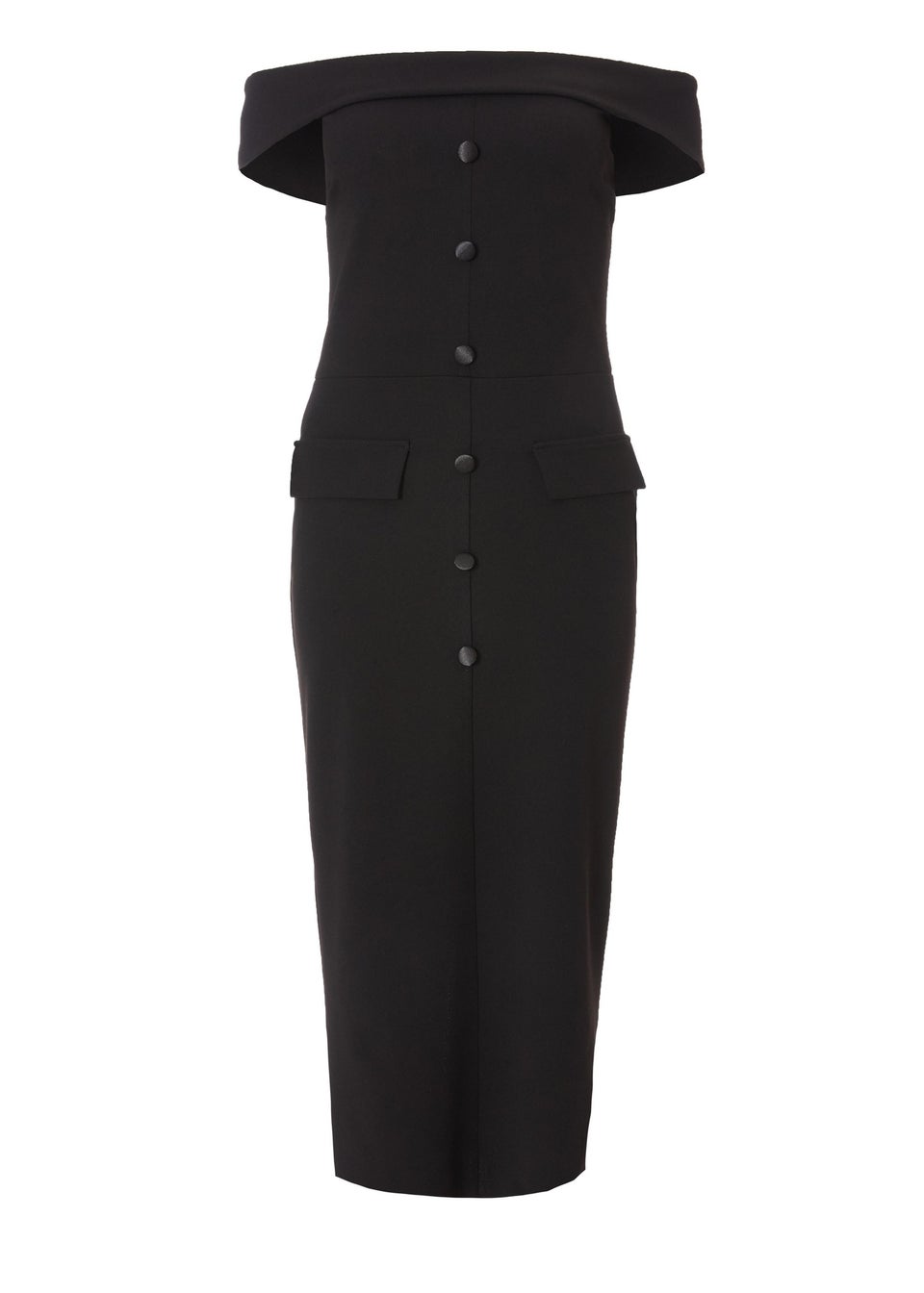 Quiz Black Bardot Midaxi Dress
