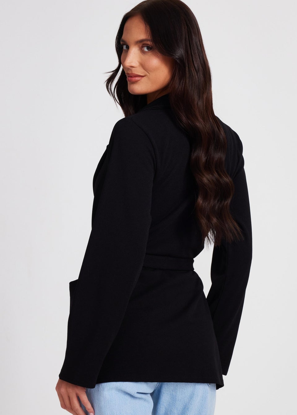 Quiz Black Tie Waist Blazer