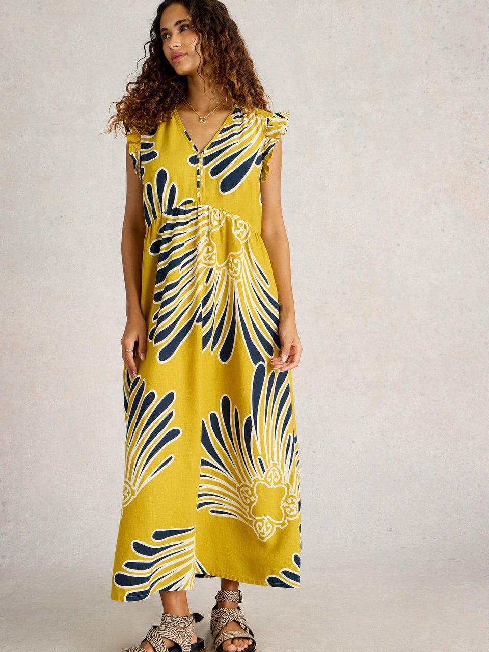Maxikleid Lorna aus Leinenmischung