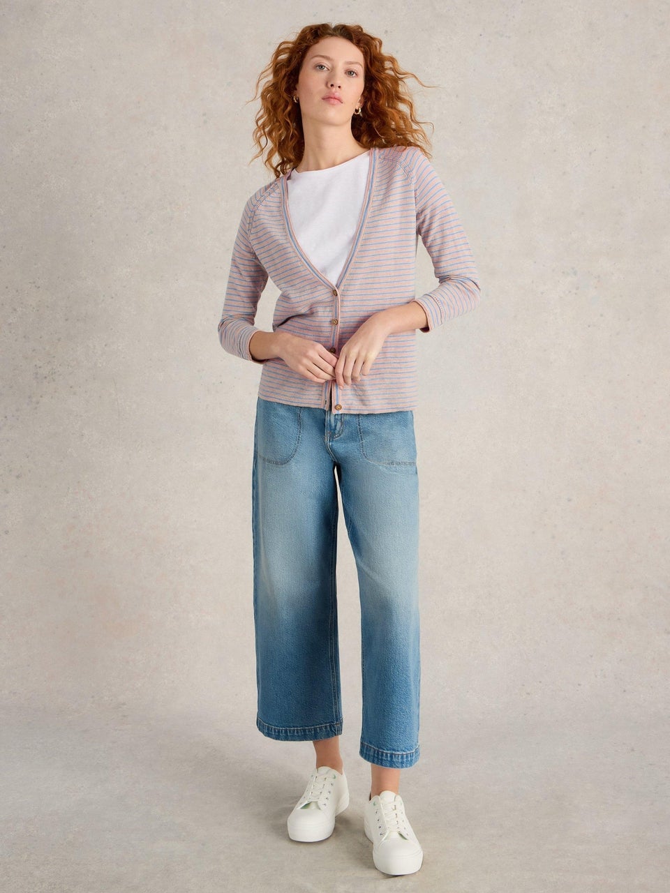 Gestreifte Strickjacke Naria