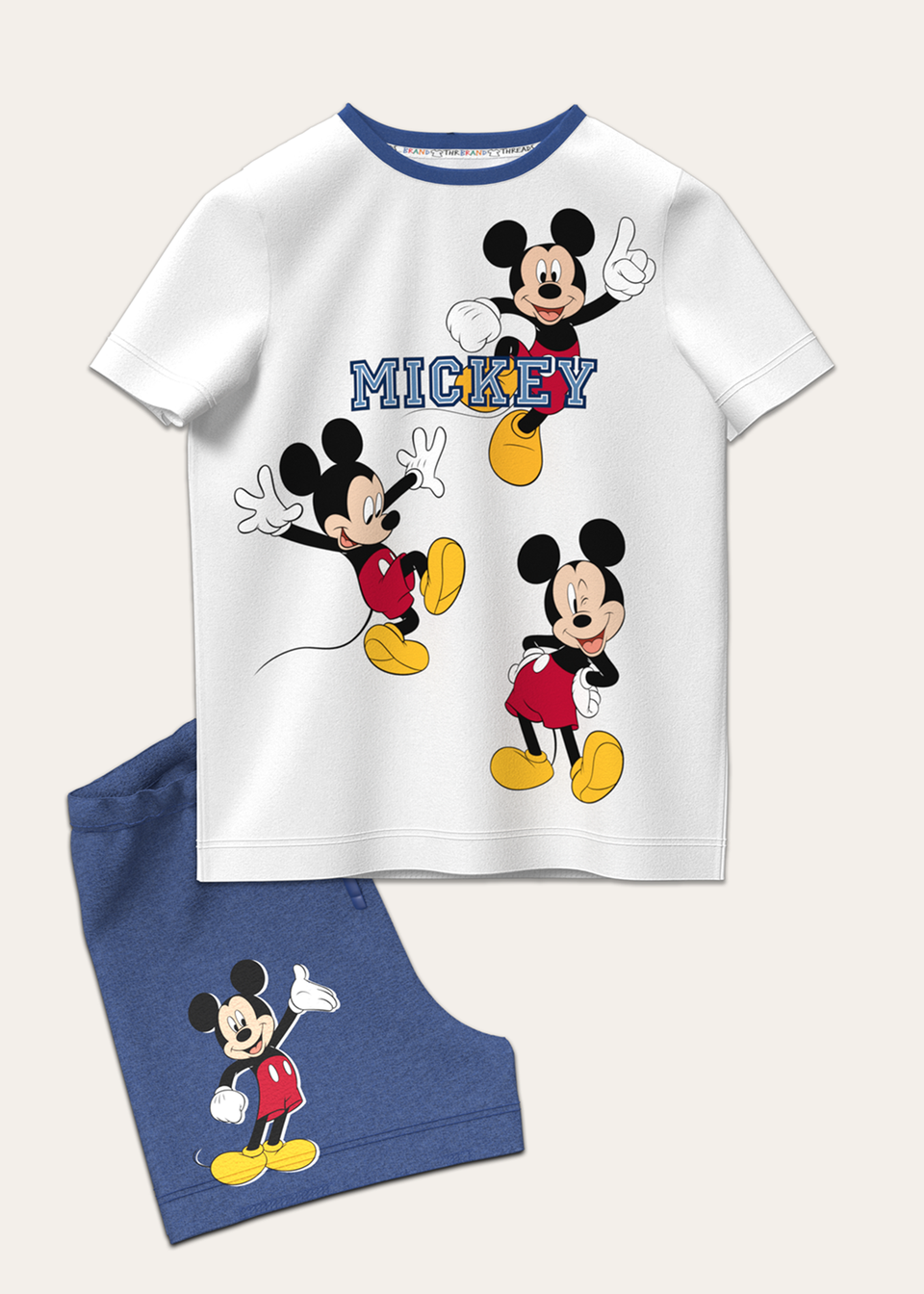 Disney White Mickey Mouse Daywear Set (12 months-5 Years)