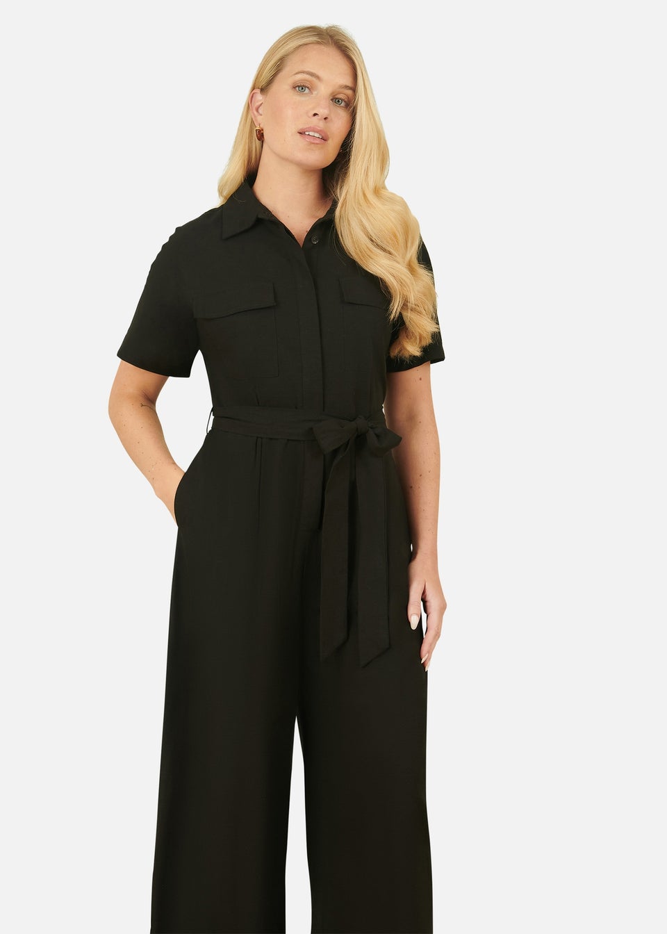 Yumi Black Utility Relaxed Fit Jumpsuit