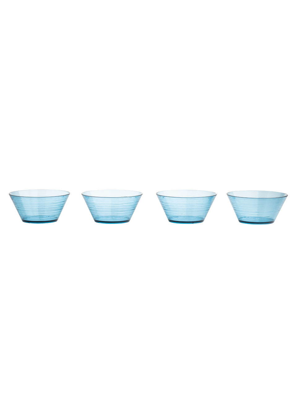 Three Rivers Blue Linear Reusable Plastic Tableware Bowl (Set of 4)