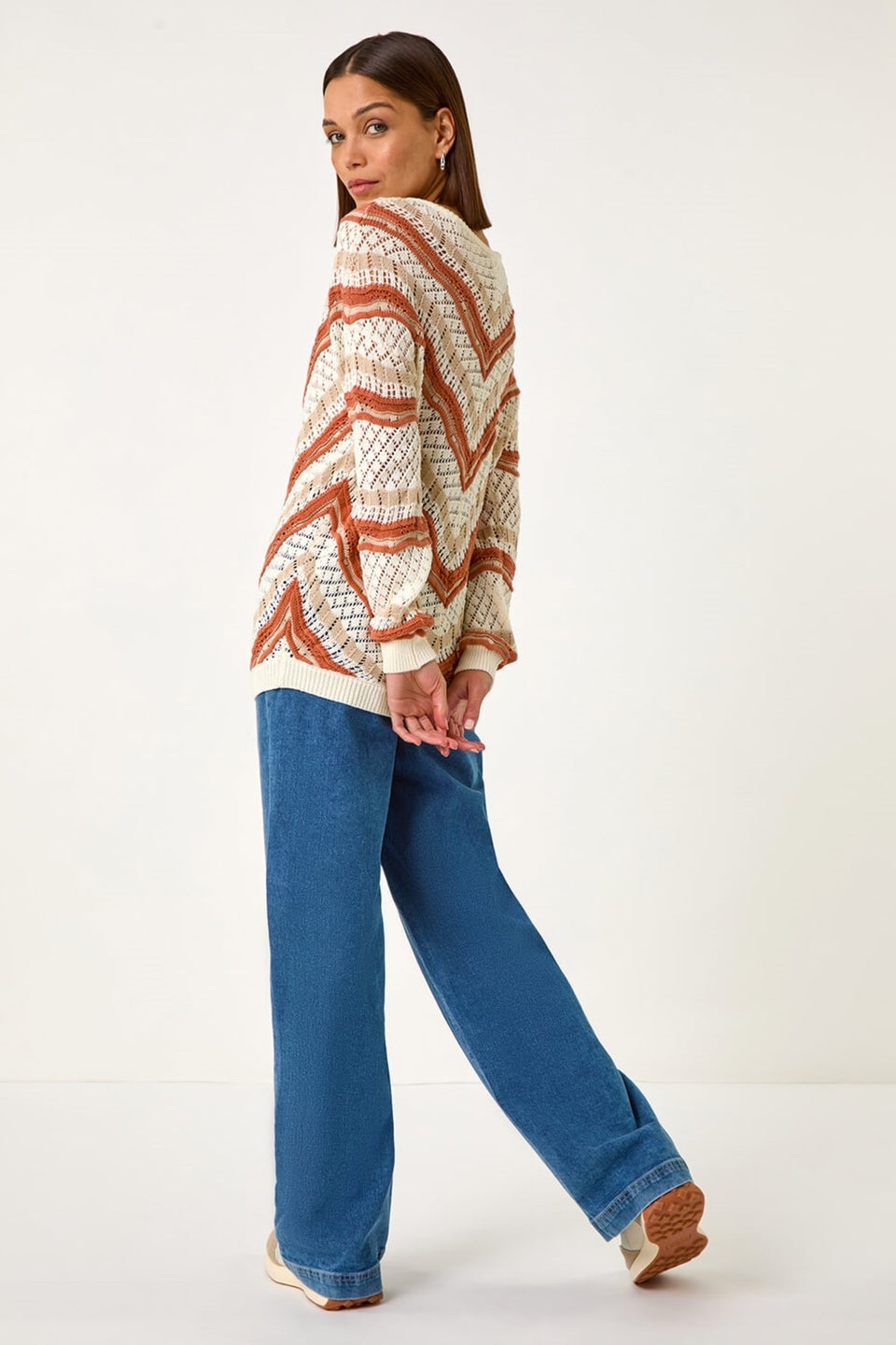 Roman Rust Openwork Chevy Knit Jumper