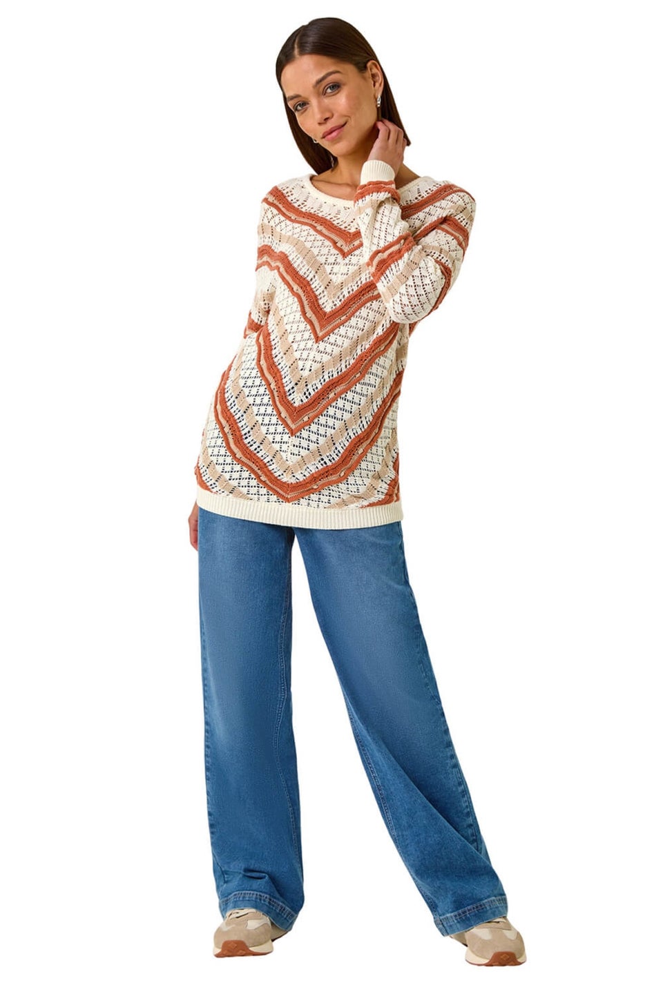 Roman Rust Openwork Chevy Knit Jumper