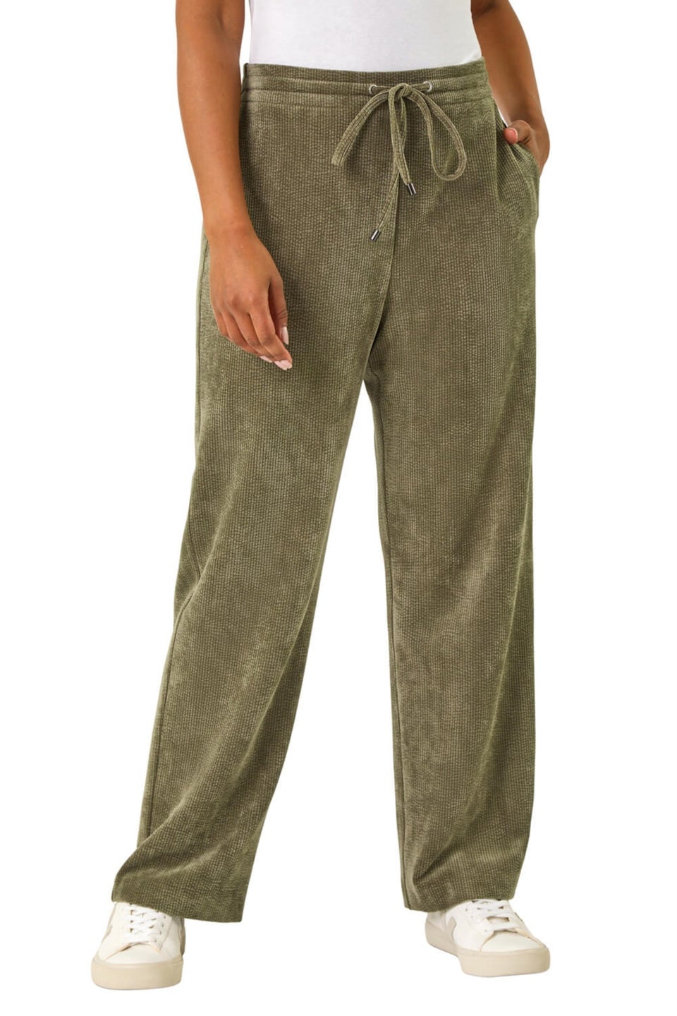Roman Khaki Petite Corduroy Stretch Trousers