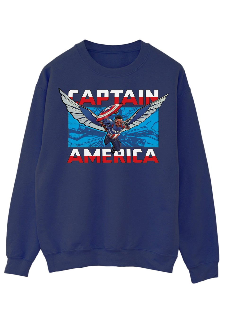 Marvel Captain America Brave New World Flying Navy Sweatshirt