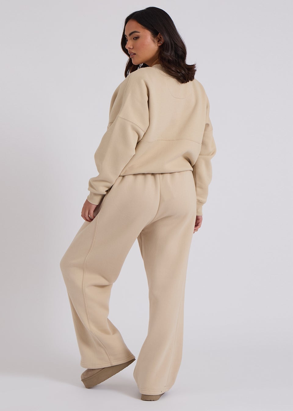 Urban Bliss Cream Bomber & Wide Leg Jogger Set