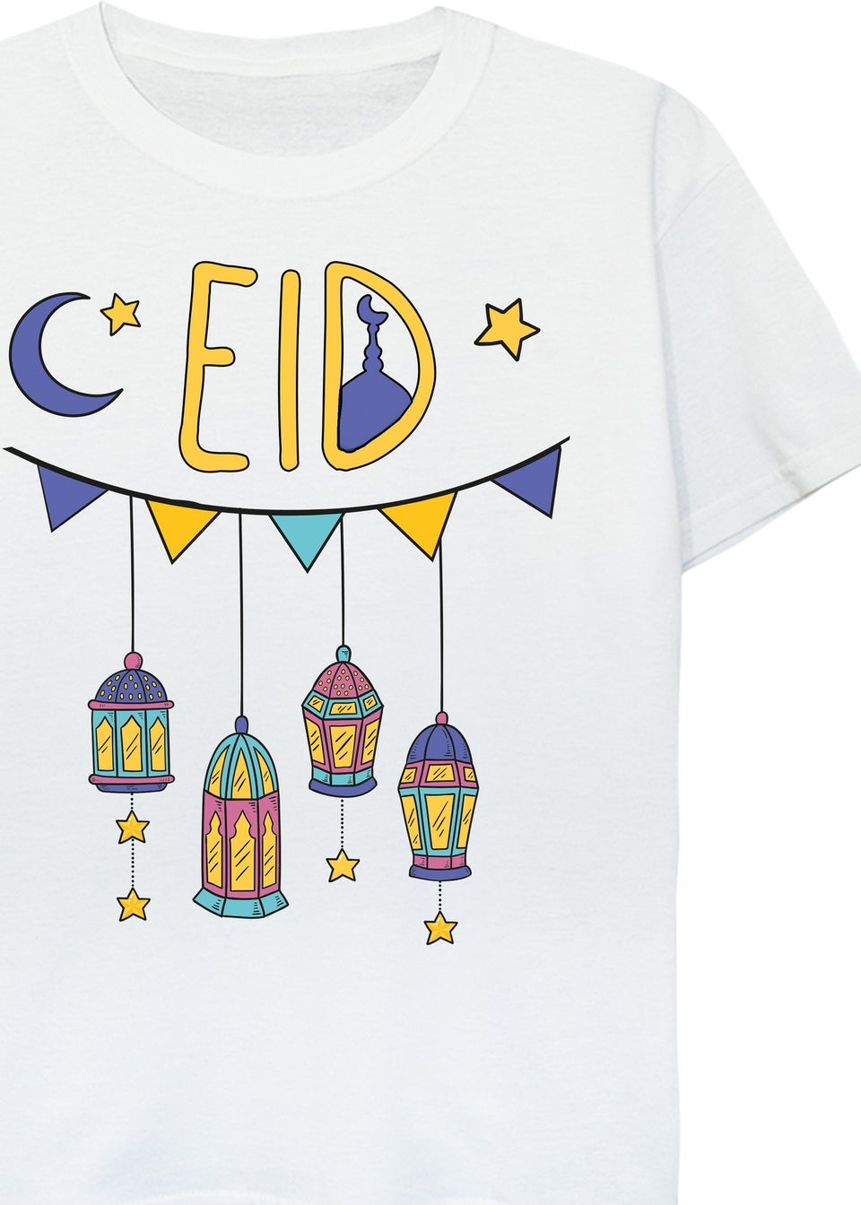 Brands In Eid Lanterns Banner Kids White T-Shirt