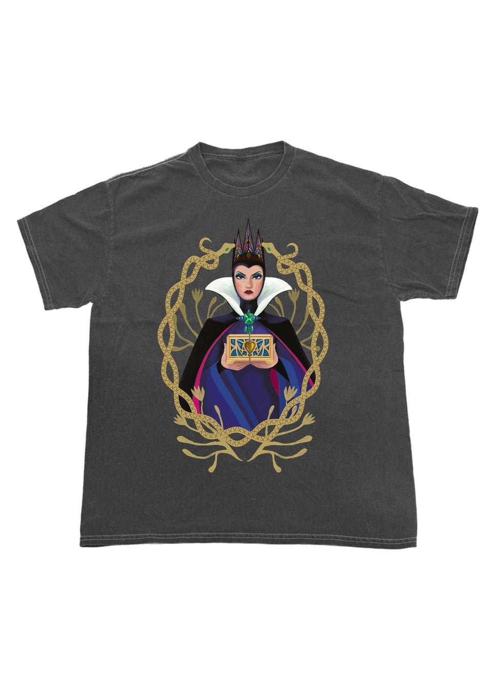 Disney Snow White Evil Queen Charcoal Washed Boyfriend Fit T-Shirt