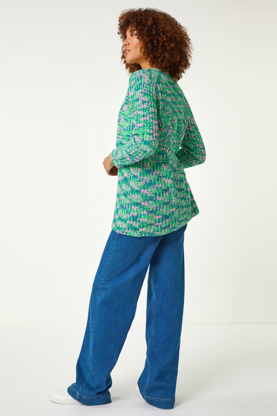 Roman Green Spacedye Tie Knit Cardigan