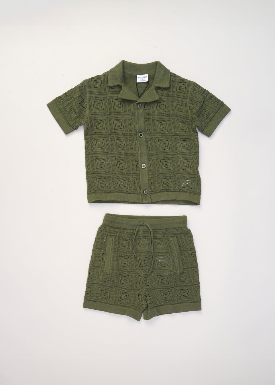 Norn Studios Khaki True Knit Resort Shirt & Short Outfit Set (2-7 yrs)