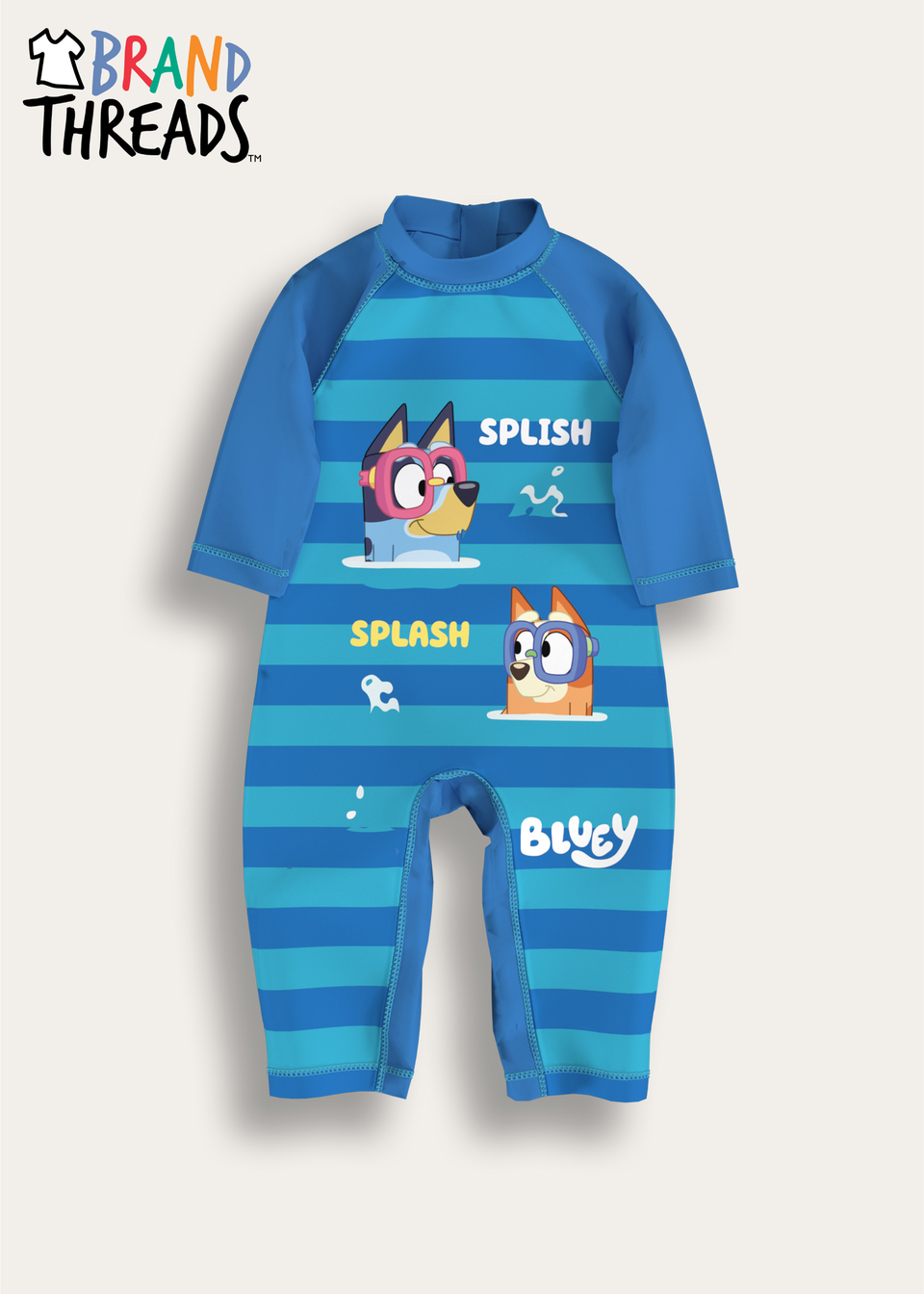 Brand Threads Bluey Blue Swim Set Blue (12 Months -5 Years)