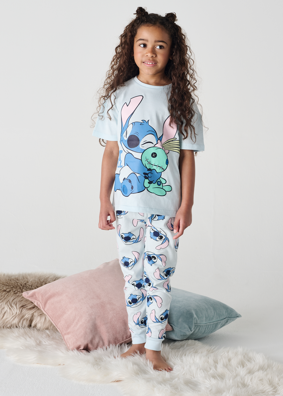 Disney Blue Girls Stitch Pyjama Set (7-12 Years)