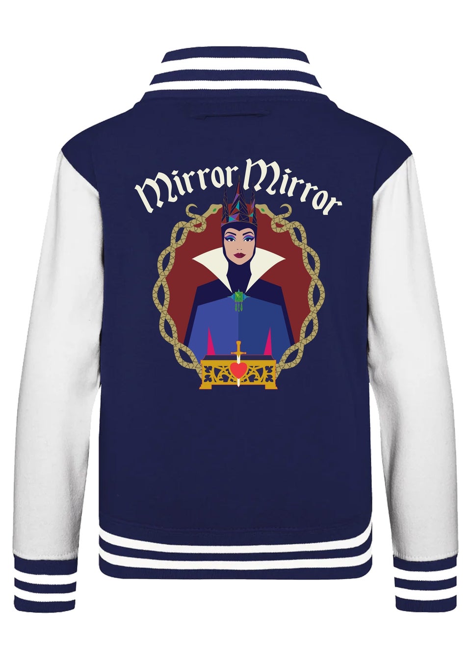 Disney Snow White Evil Queen Mirror Mirror Girls Navy/White Varsity Jacket (3-13 Years)