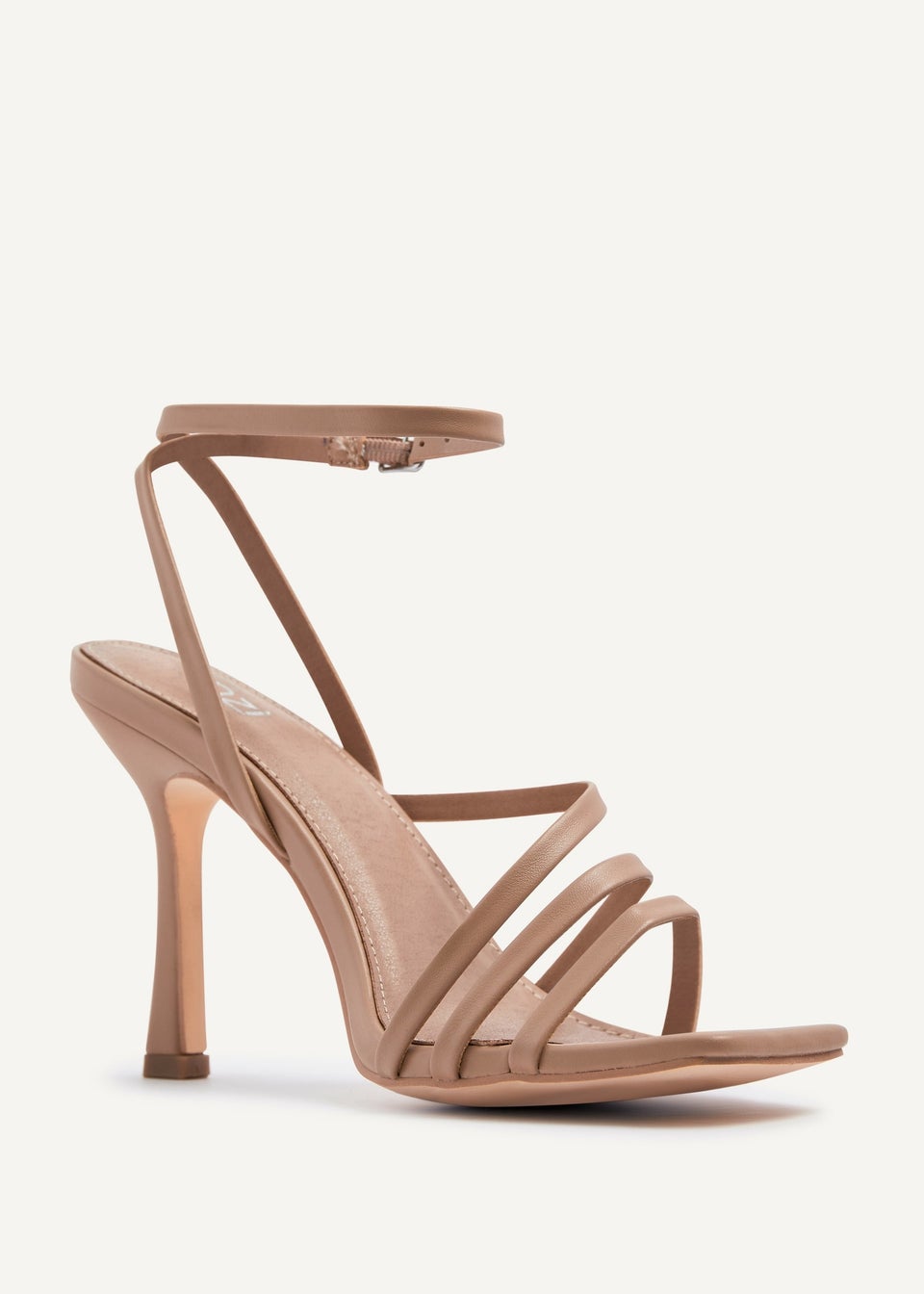 Linzi Scarlett Mocha Faux Leather Strappy Heel Sandal