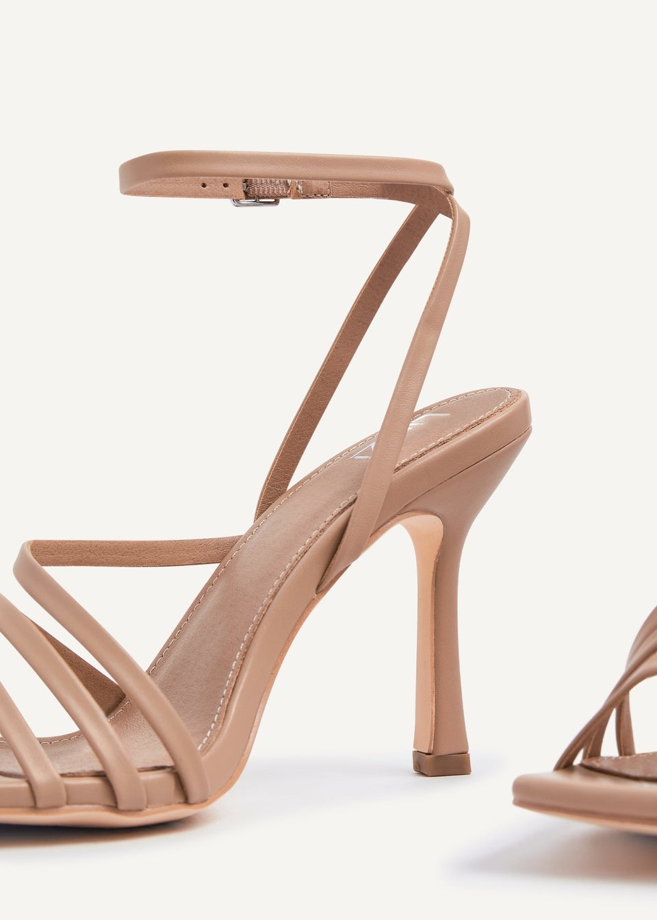 Linzi Scarlett Mocha Faux Leather Strappy Heel Sandal