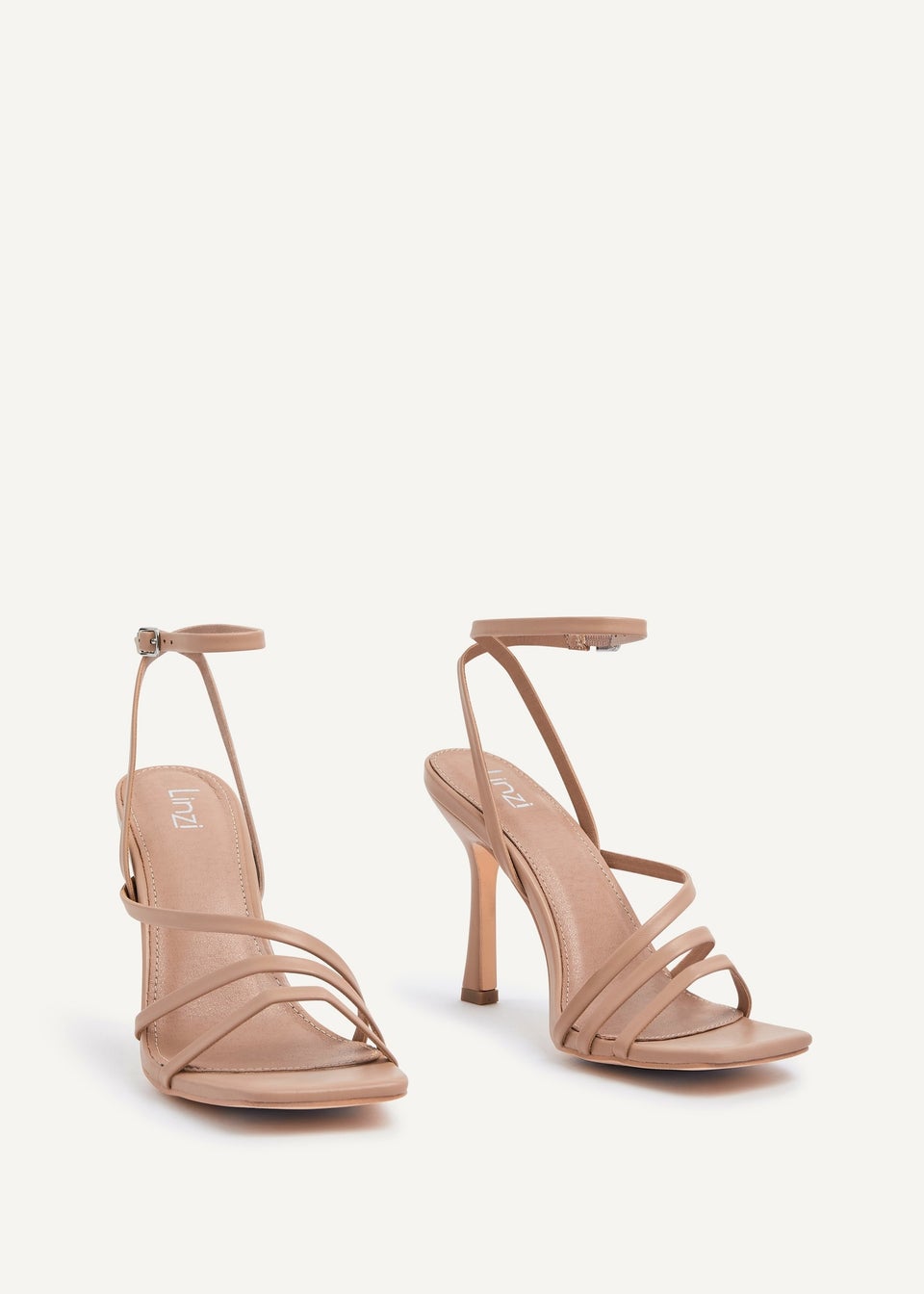 Linzi Scarlett Mocha Faux Leather Strappy Heel Sandal