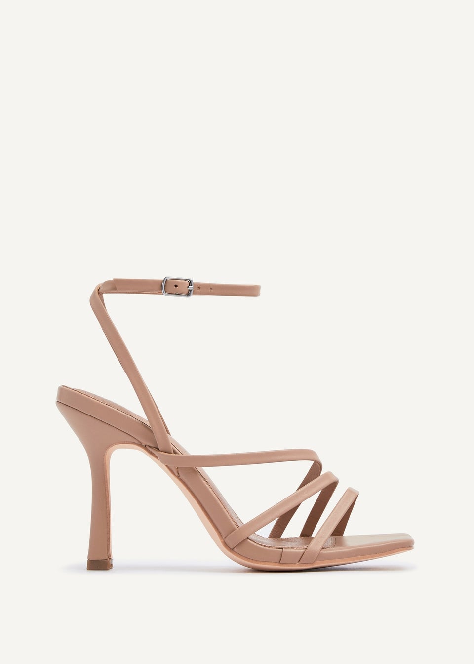 Linzi Scarlett Mocha Faux Leather Strappy Heel Sandal