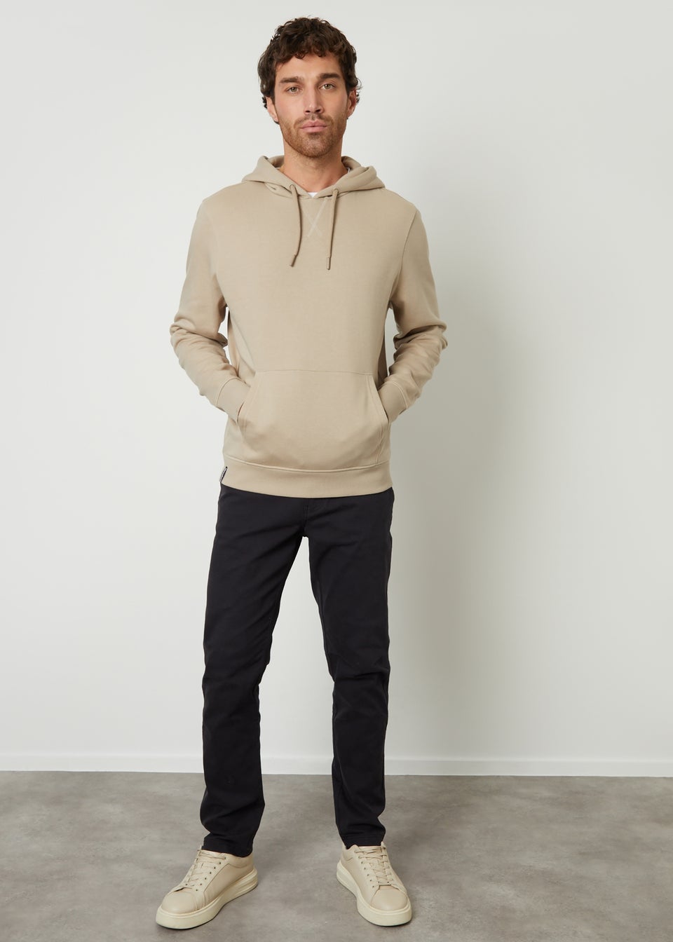Threadbare Stone Mock T-Shirt Pullover Hoodie