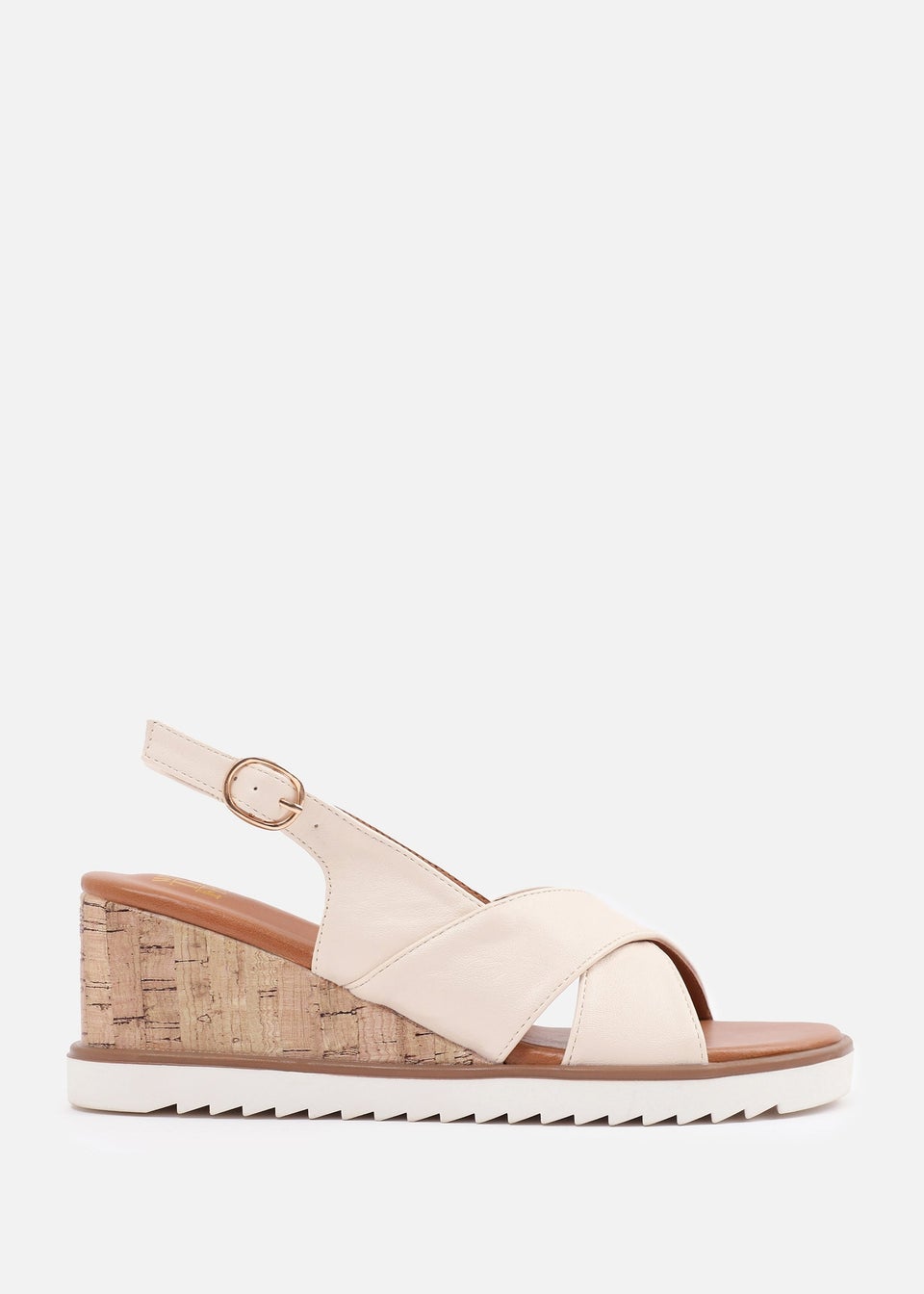 Where's That From Cream PU Qween Wedge Shoes